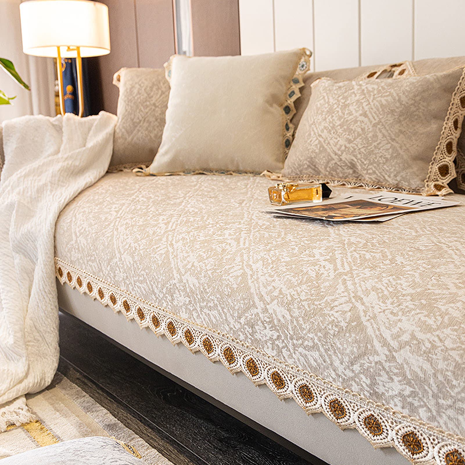 Amazon｜カウチカバー ソファーカバー シェニール エクスクイジット